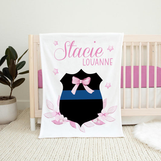 Police Baby Blanket, Girl B17