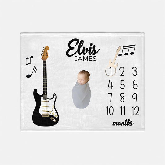 Guitar Baby Milestone Blanket, Music B82