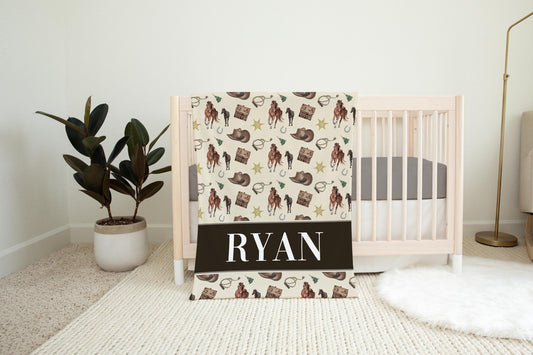 Personalized Cowboy Baby Blanket C36