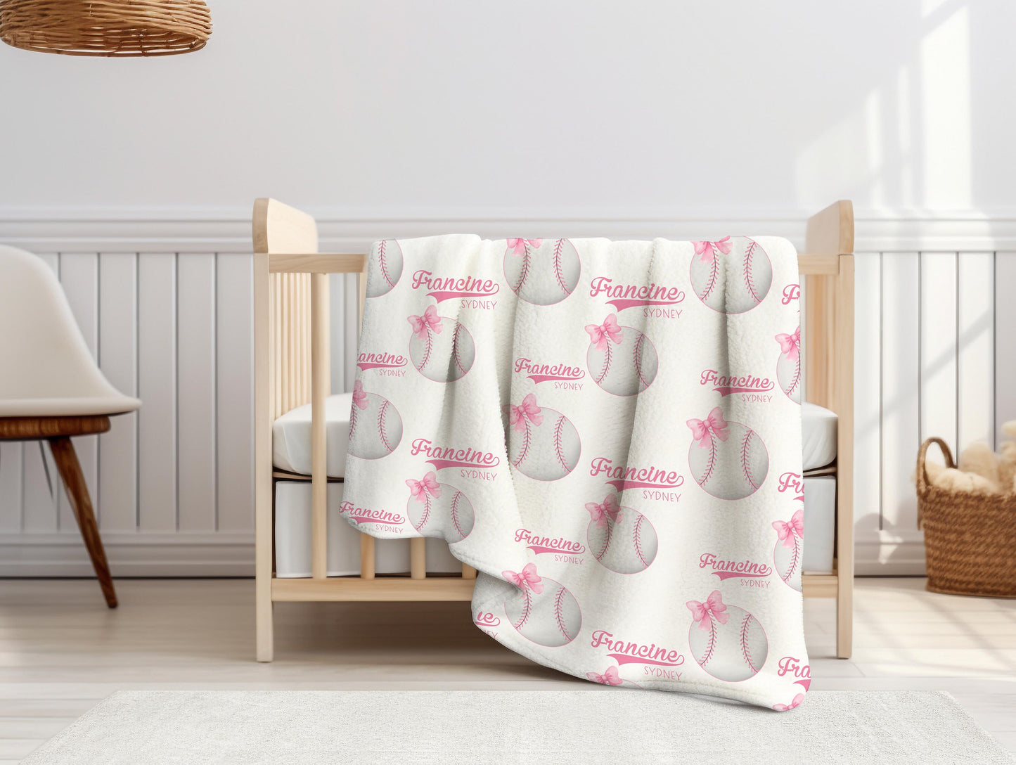 Girl Baseball Swaddle Set, G80