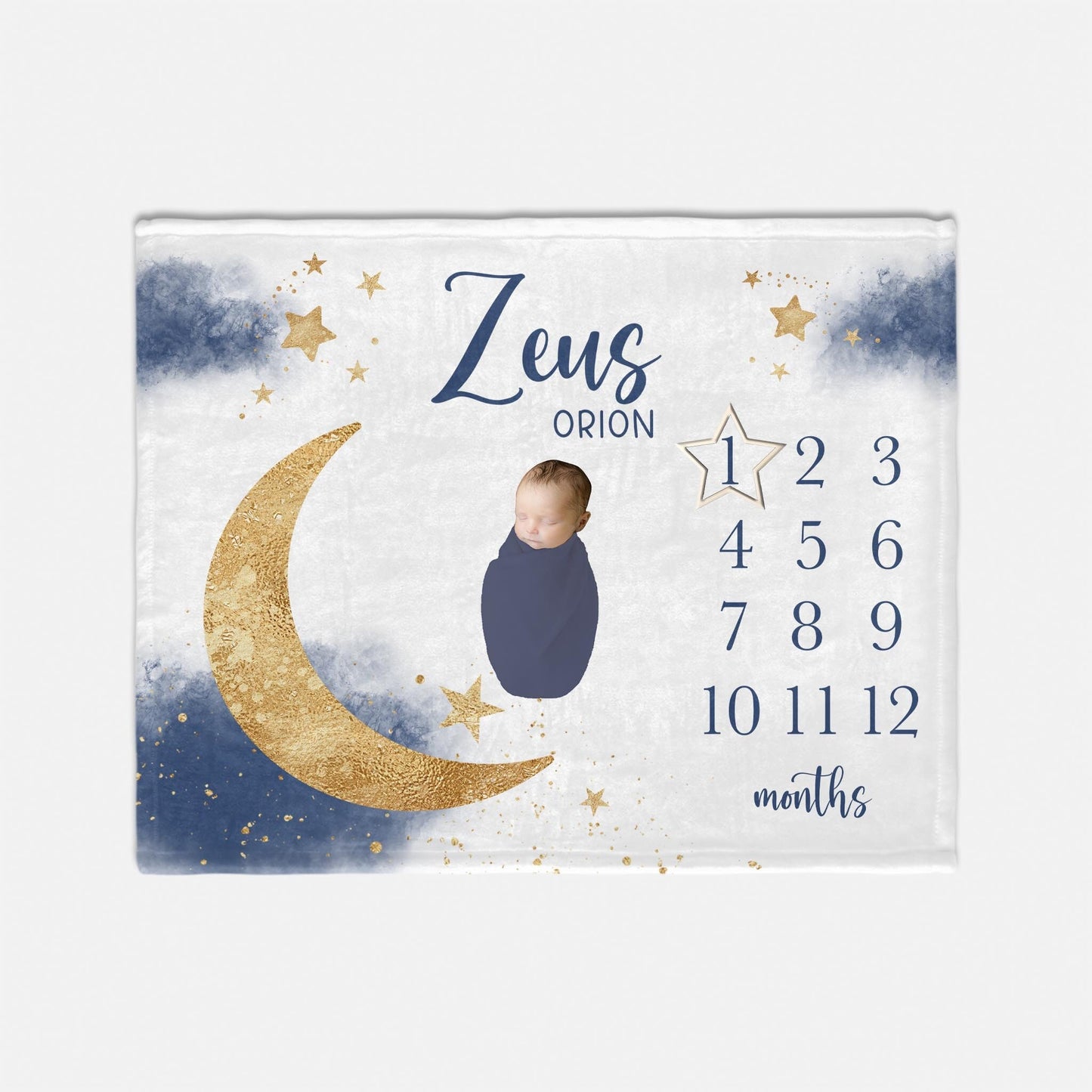 Crescent Moon Baby Milestone Blanket, T72