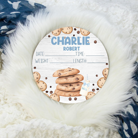 Cookie Wooden Birth Stat Sign, B83