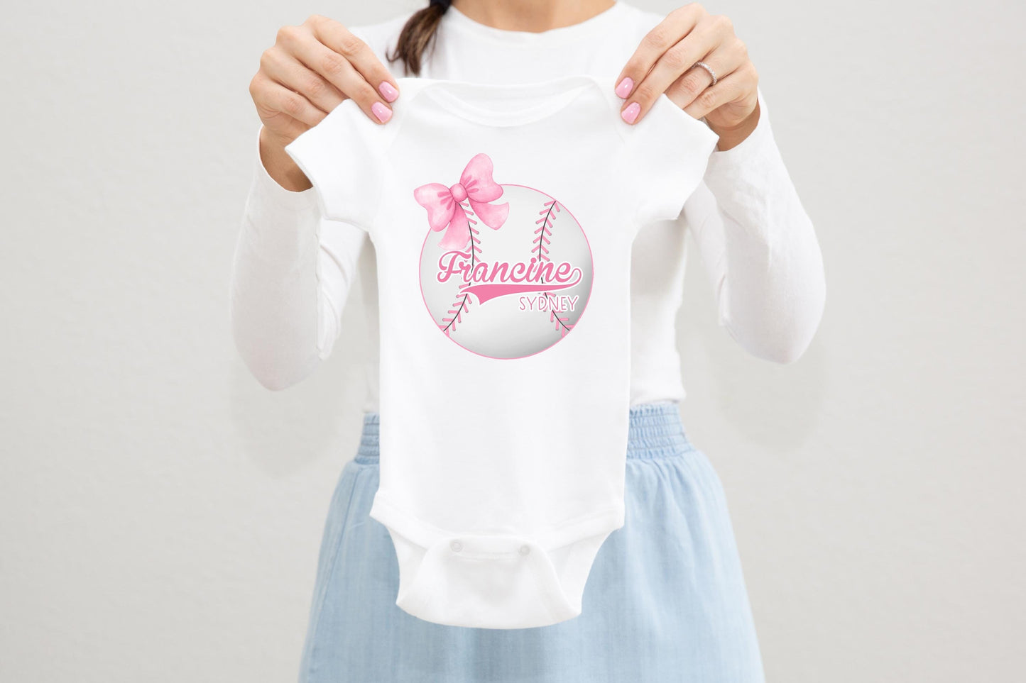 Girl Baseball Baby Bodysuit, G80