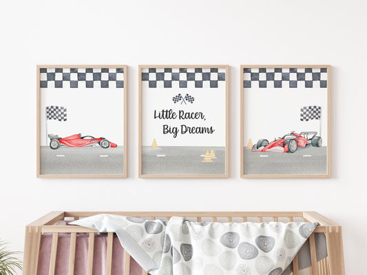 Race Car Nursery Wall Art Poster, T71