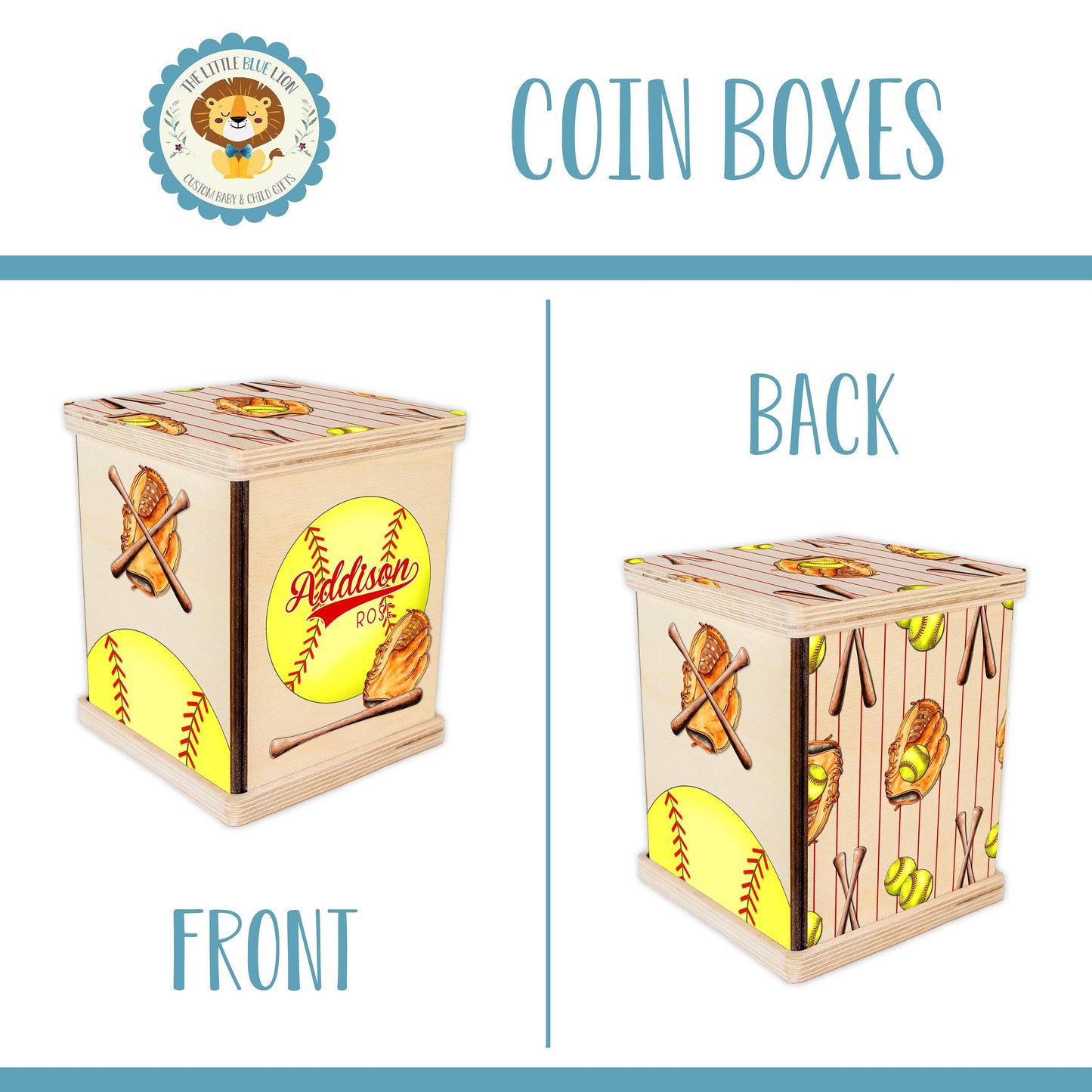 Softball Piggy Bank, Sports Nursery, Girl G82