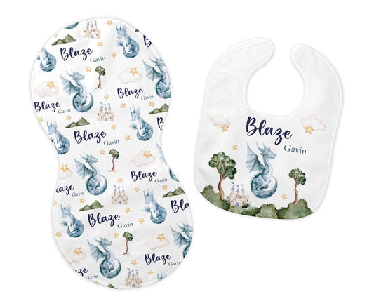 Dragon Bib and Burp Cloth Set, B81