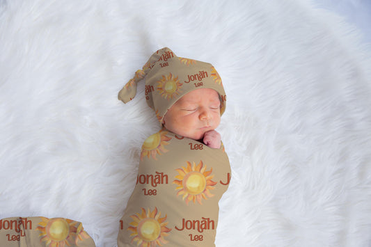 Boho Celestial Sun Swaddle Set, T73