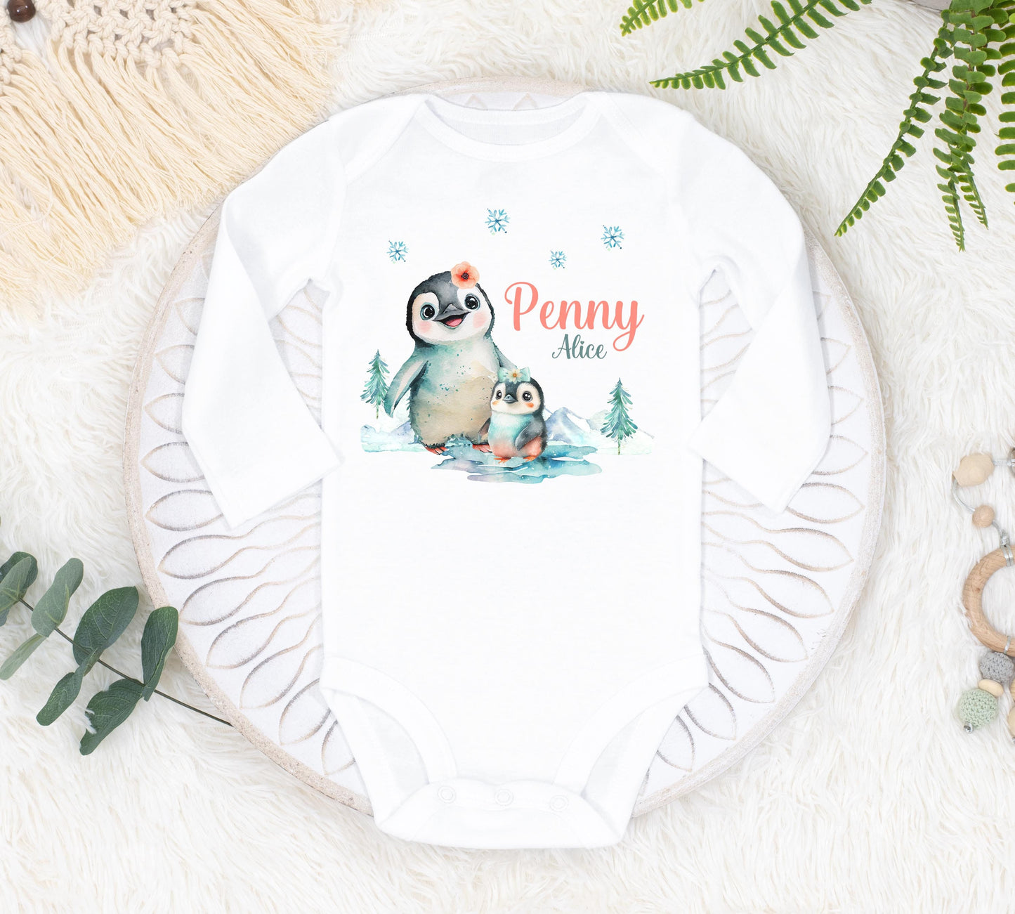 Girl Penguin Baby Bodysuit, G83