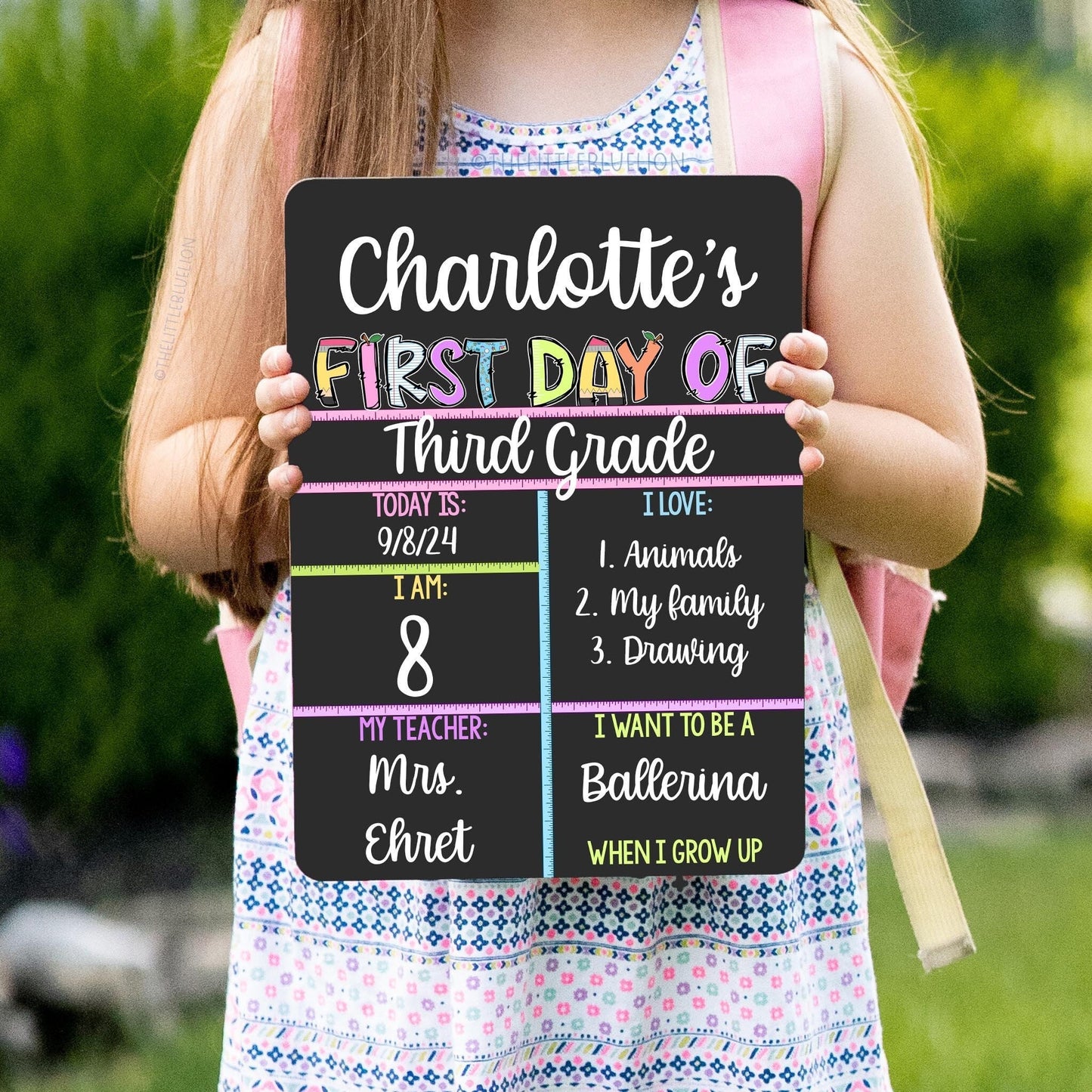 Reusable First and Last Day of School Sign, Pastel