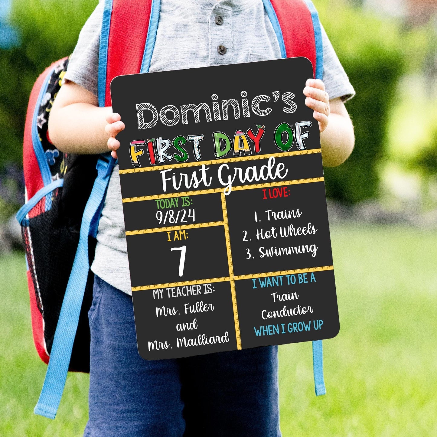 First and Last Day of School, Liquid Chalk Dry Erase School Board, School Letter Primary