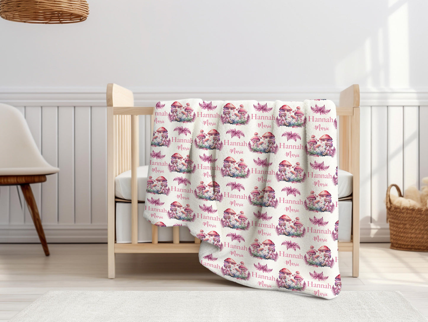 Pink Mushroom Swaddle Set, Woodland W64