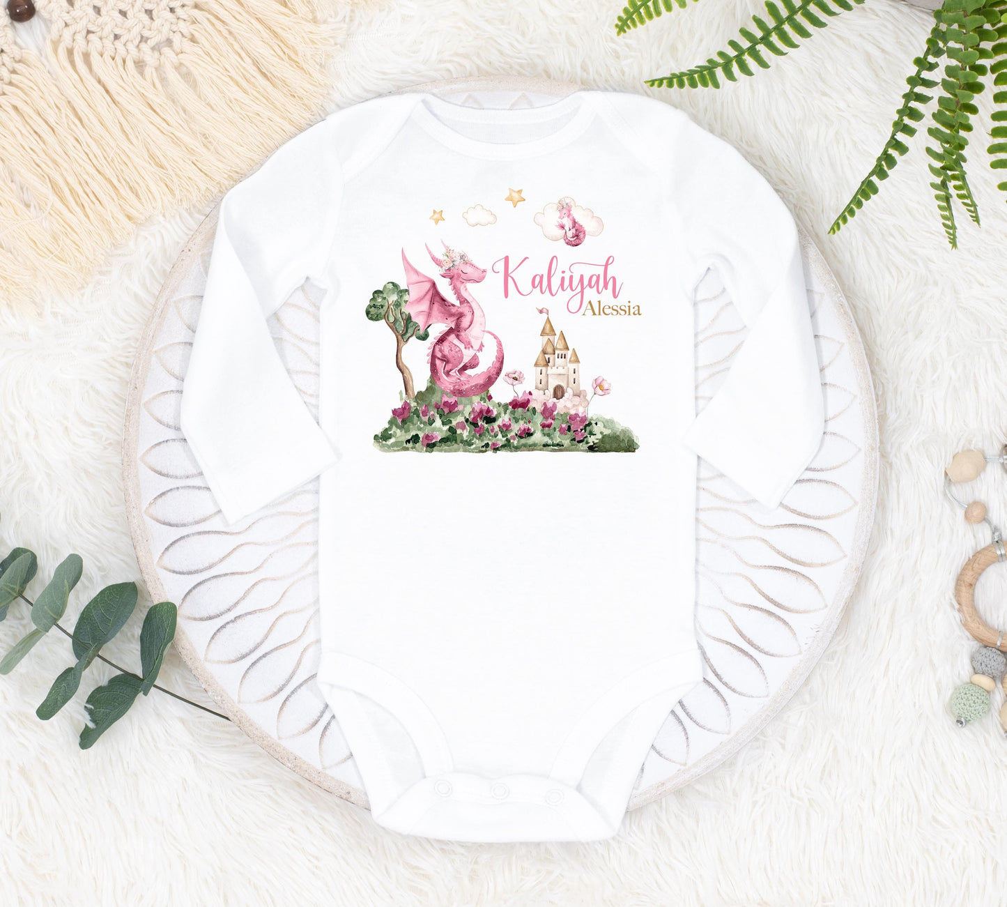 Girl Dragon Baby Bodysuit, G81