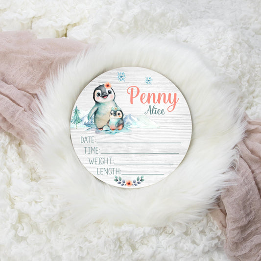 Girl Penguin Birth Stat Sign, Arctic G83