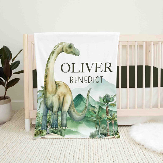 Dino Personalized T-Rex Baby Blanket, B86