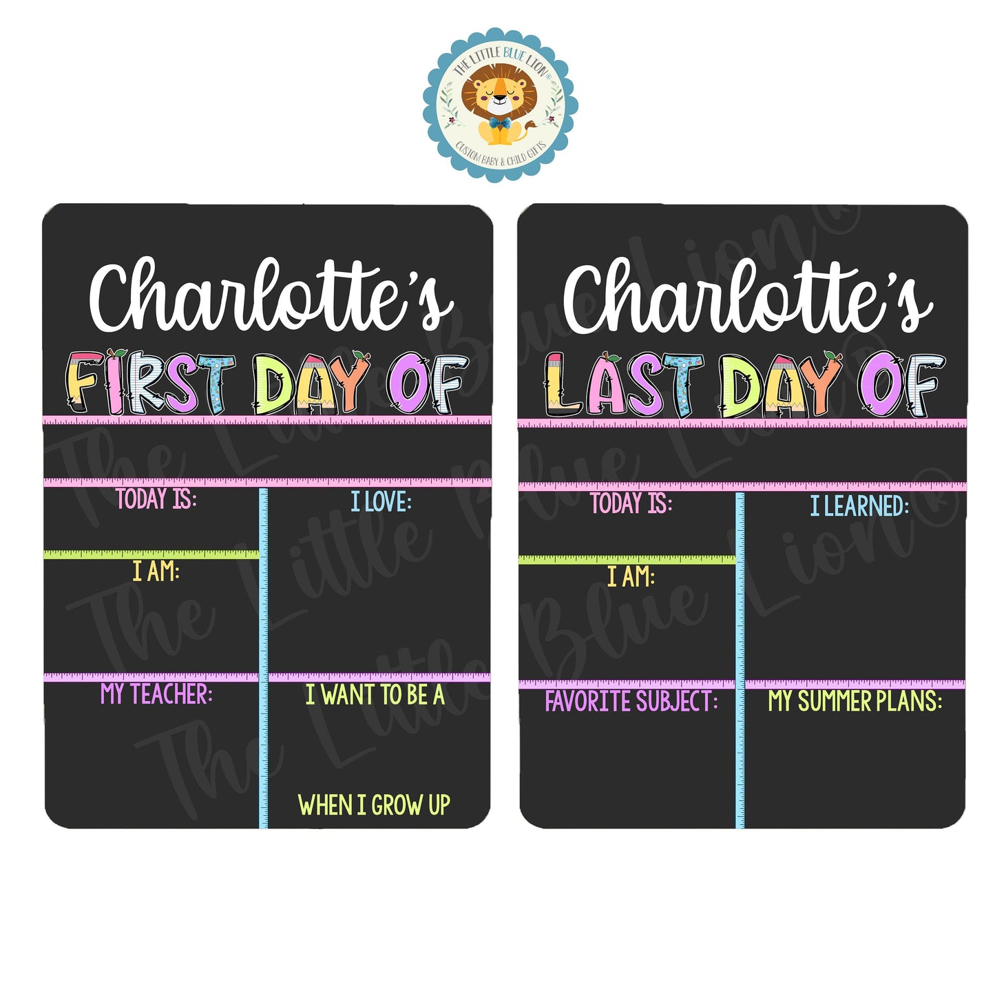 Reusable First and Last Day of School Sign, Pastel