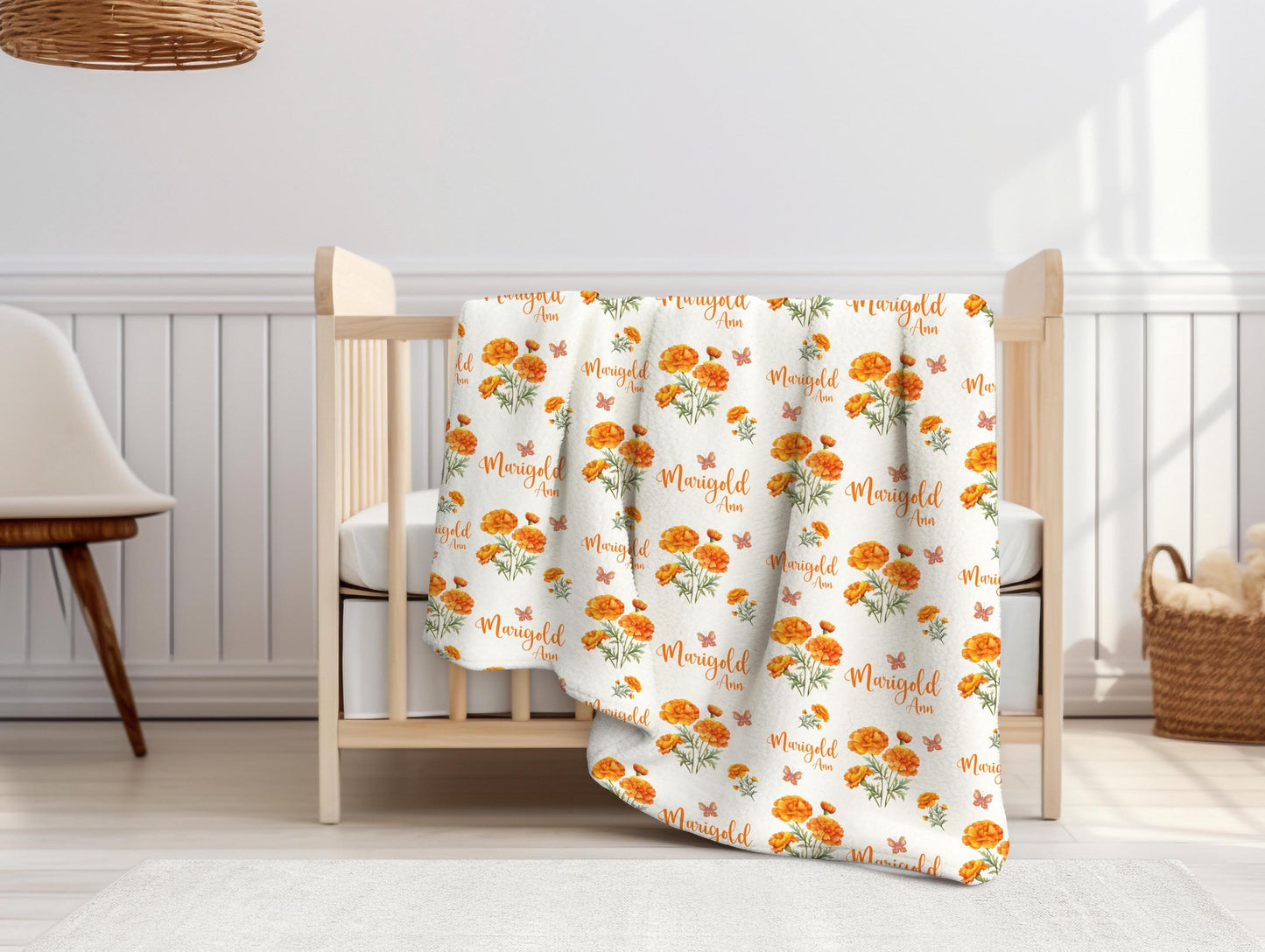 Marigolds Flowers Swaddle Set, F107