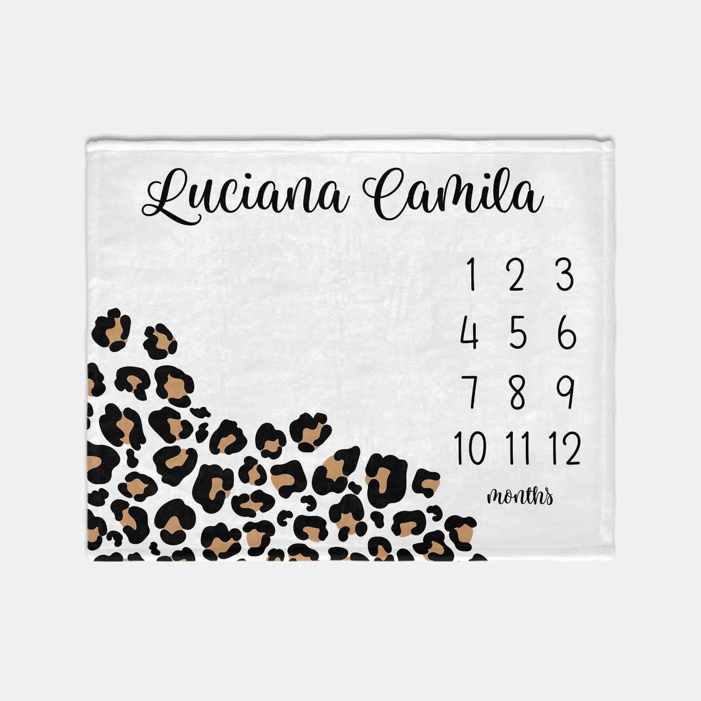 Leopard Print Baby Milestone Blanket, Girl G84