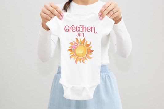 Girl Sun Baby Bodysuit, Retro T73