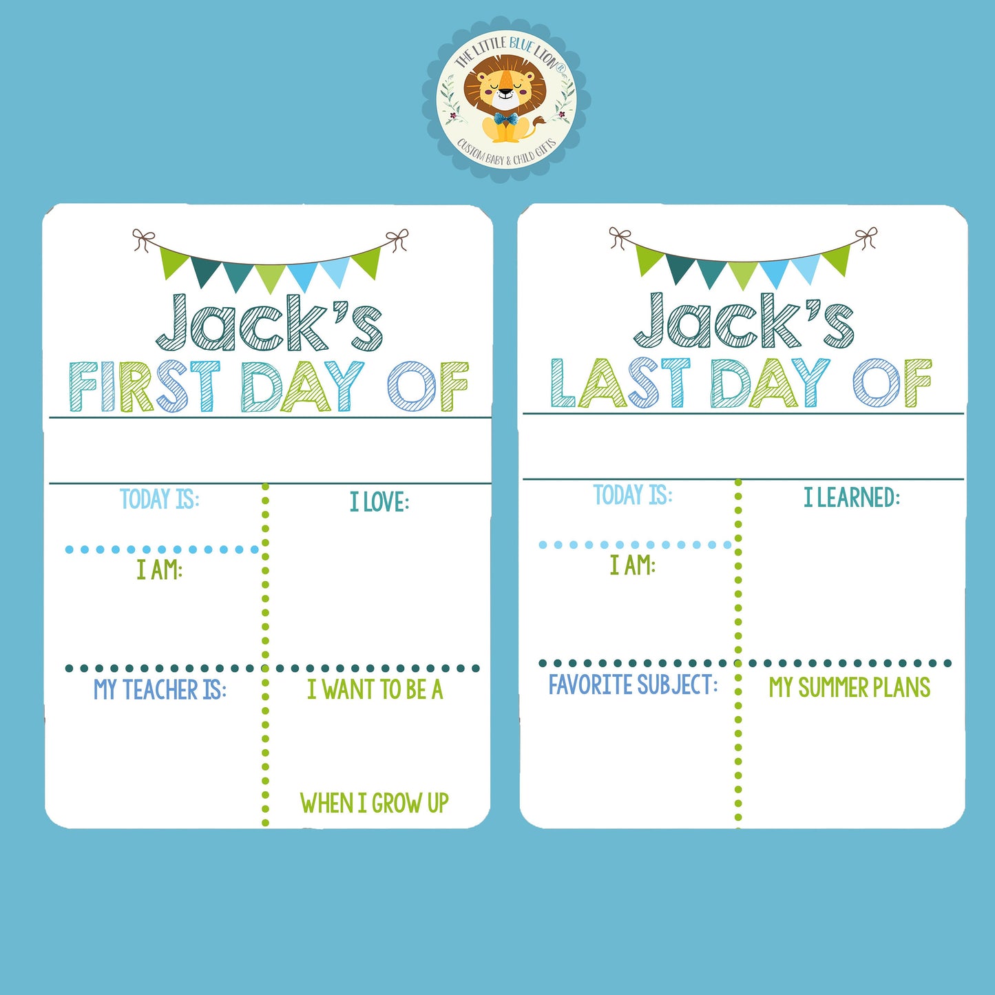 Reusable First and Last Day of School Sign, Liquid Chalk, Classic Blue