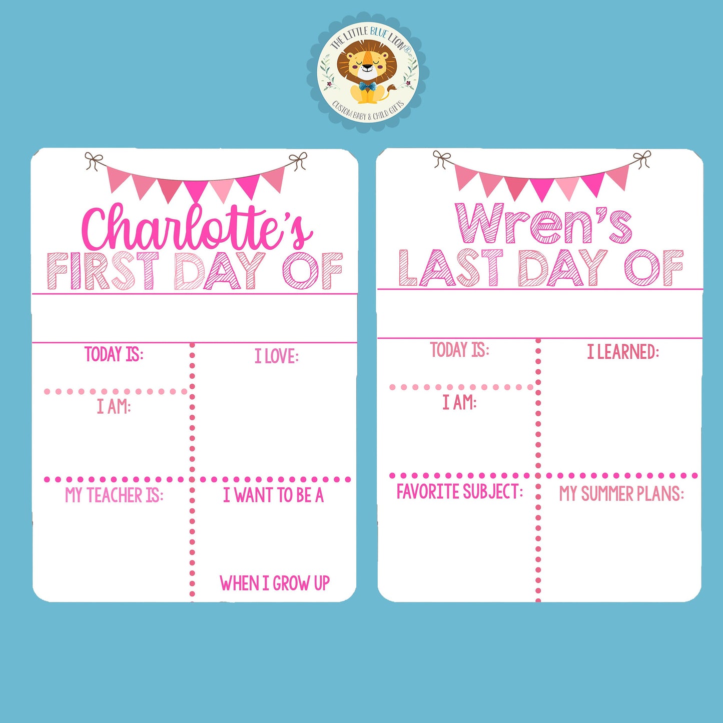 First and Last Day of School, Liquid Chalk Dry Erase School Board, Classic Pink