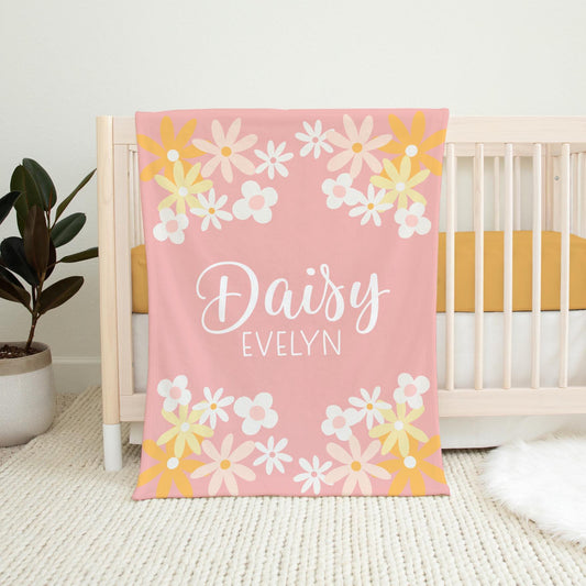 Personalized Baby Blanket, Daisy Girl F108