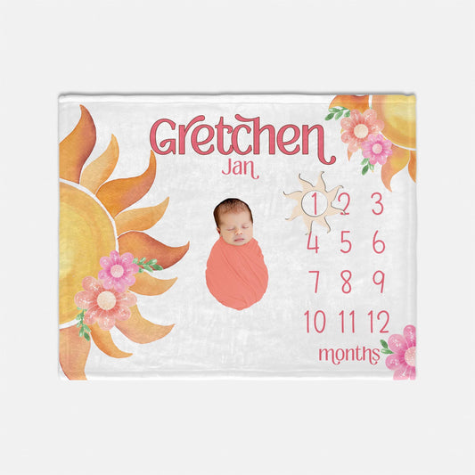 Sun Milestone Blanket, You Are My Sunshine Milestone Blanket T73