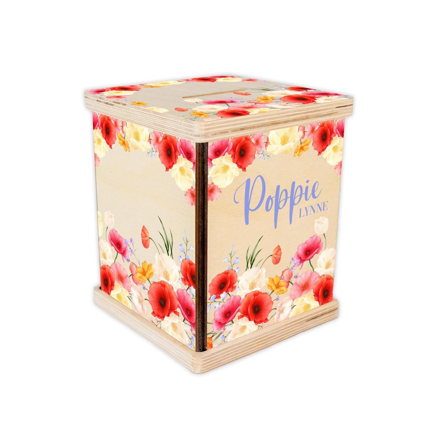 Poppy Piggy Bank, Floral F80