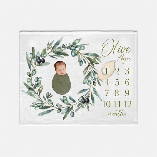 Olive Branch Milestone Blanket, F109