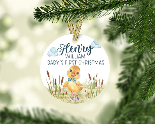 Yellow Duck Baby 1st Christmas Ornament, B80