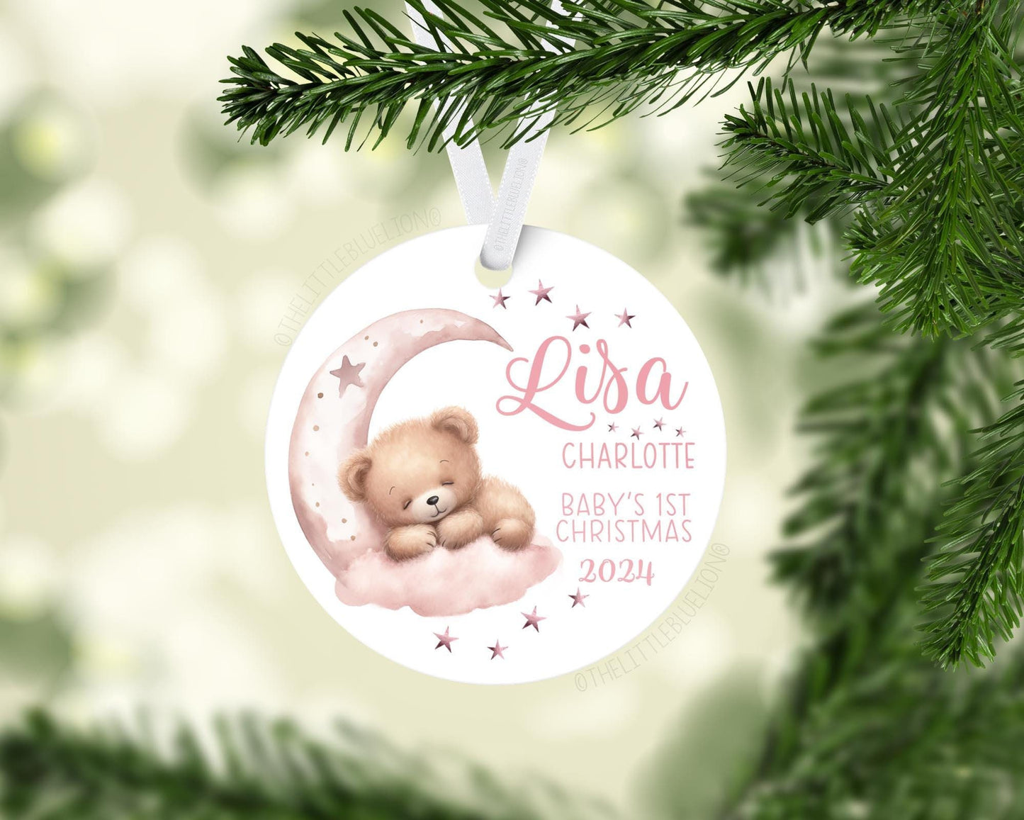 Bear Moon and Stars Baby 1st Christmas Ornament, G70