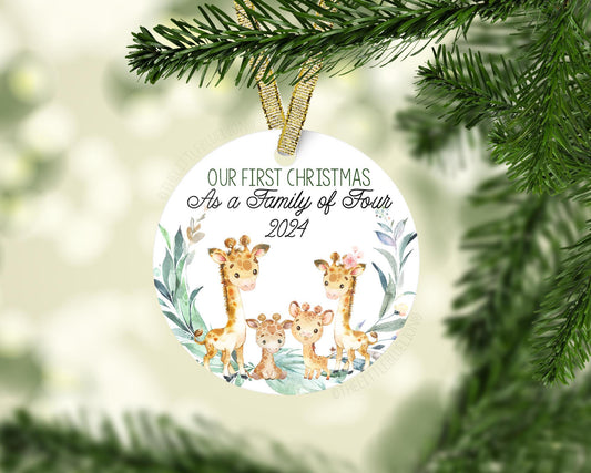 Giraffe, Our First Christmas As A Family Of Four Ornament