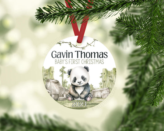 Panda Bear Baby 1st Christmas Ornament, W46