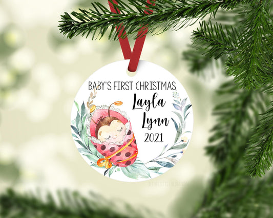 Ladybug Baby 1st Christmas Ornament