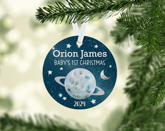 Outer Space Baby First Christmas Ornament, T58