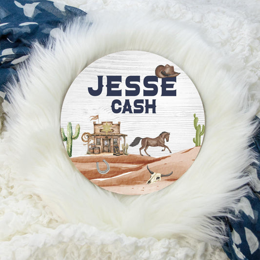 Cowboy Western Wood Baby Name Sign