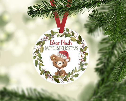 Bear Baby First Christmas Ornament, W13