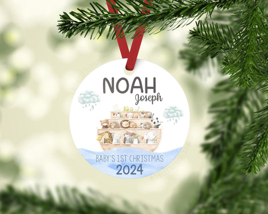 Noah's Ark Baby First Christmas Ornament, S35