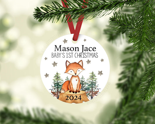 Fox Baby First Christmas Ornament, W3