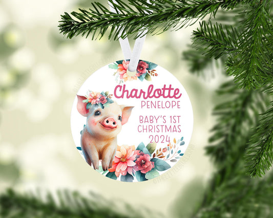 Pig Baby 1st Christmas Ornament, C50