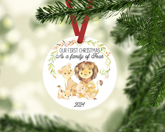 Lion, Our First Christmas As A Family Of Four Ornament