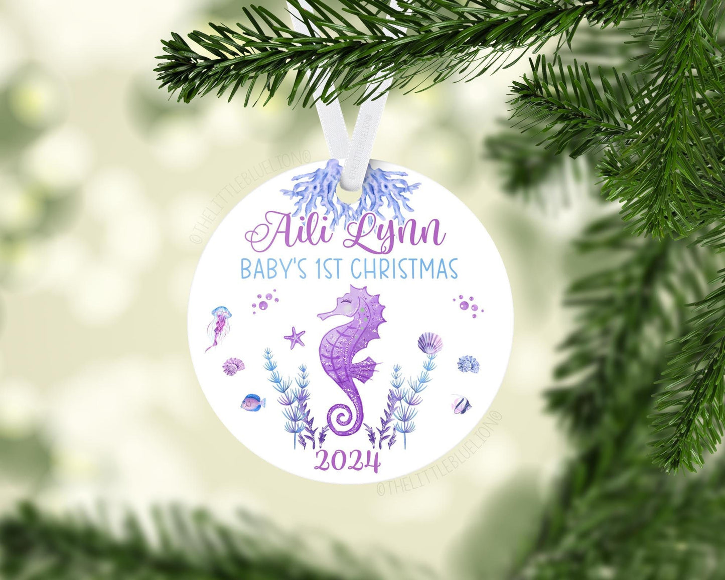 Seahorse Baby's 1st Christmas Ornament, O39