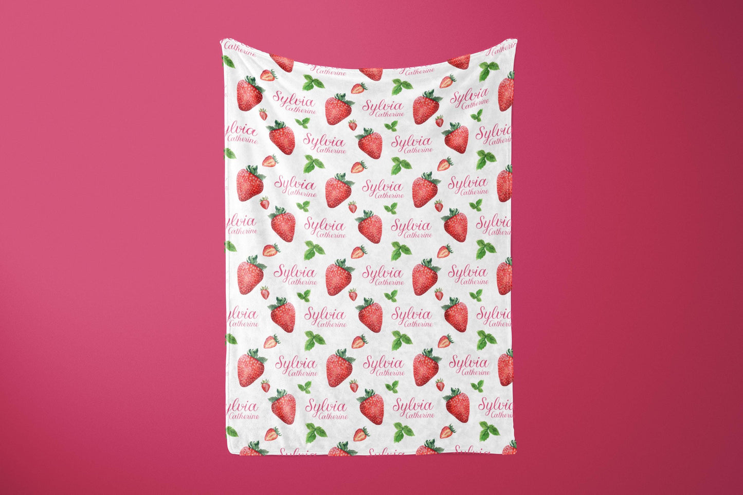 Strawberry Blanket, Girl Toddler Blanket, G88