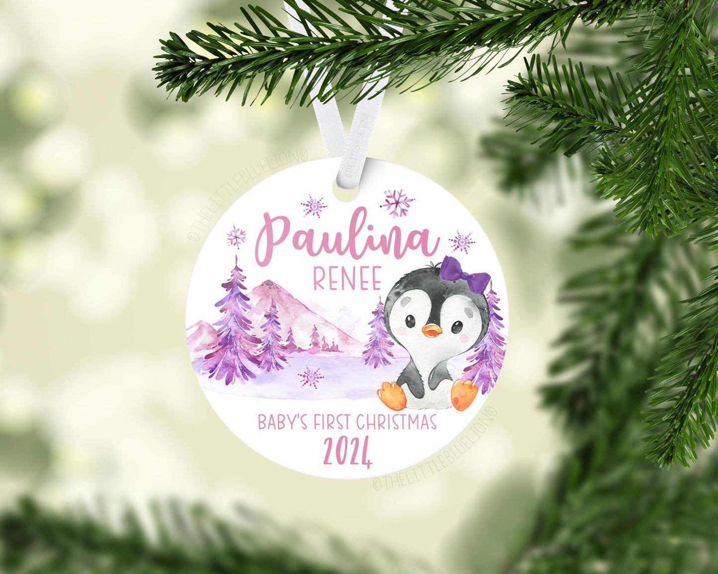 Girl Penguin First Christmas Ornament, O29