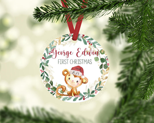 Monkey Baby 1st Christmas Ornament
