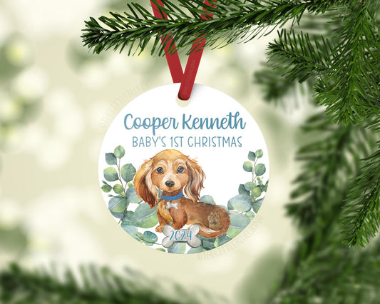 Dachshund Puppy Christmas Ornament, B72