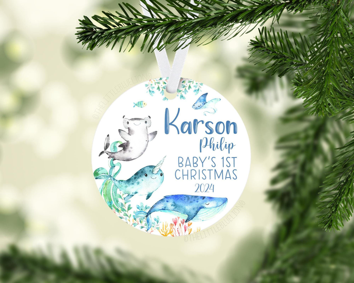 Ocean Animal Baby First Christmas Ornament, O42