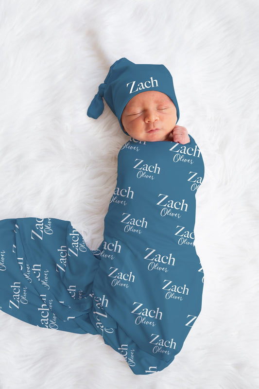 Baby Name Swaddle Set