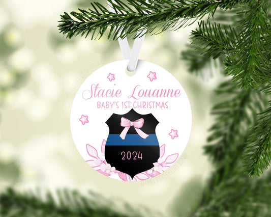 Police Baby First Christmas Ornament, B17