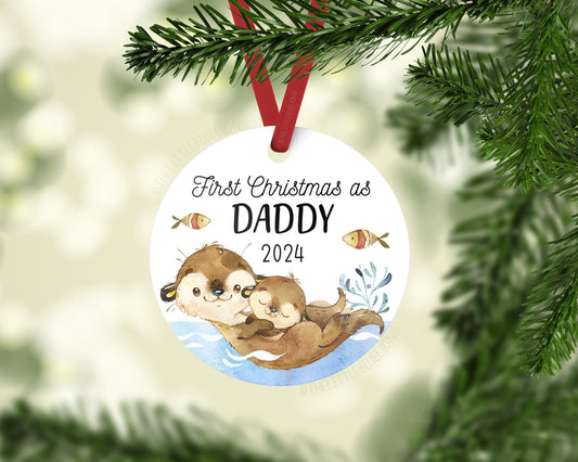 Otter First Christmas as Daddy Ornament