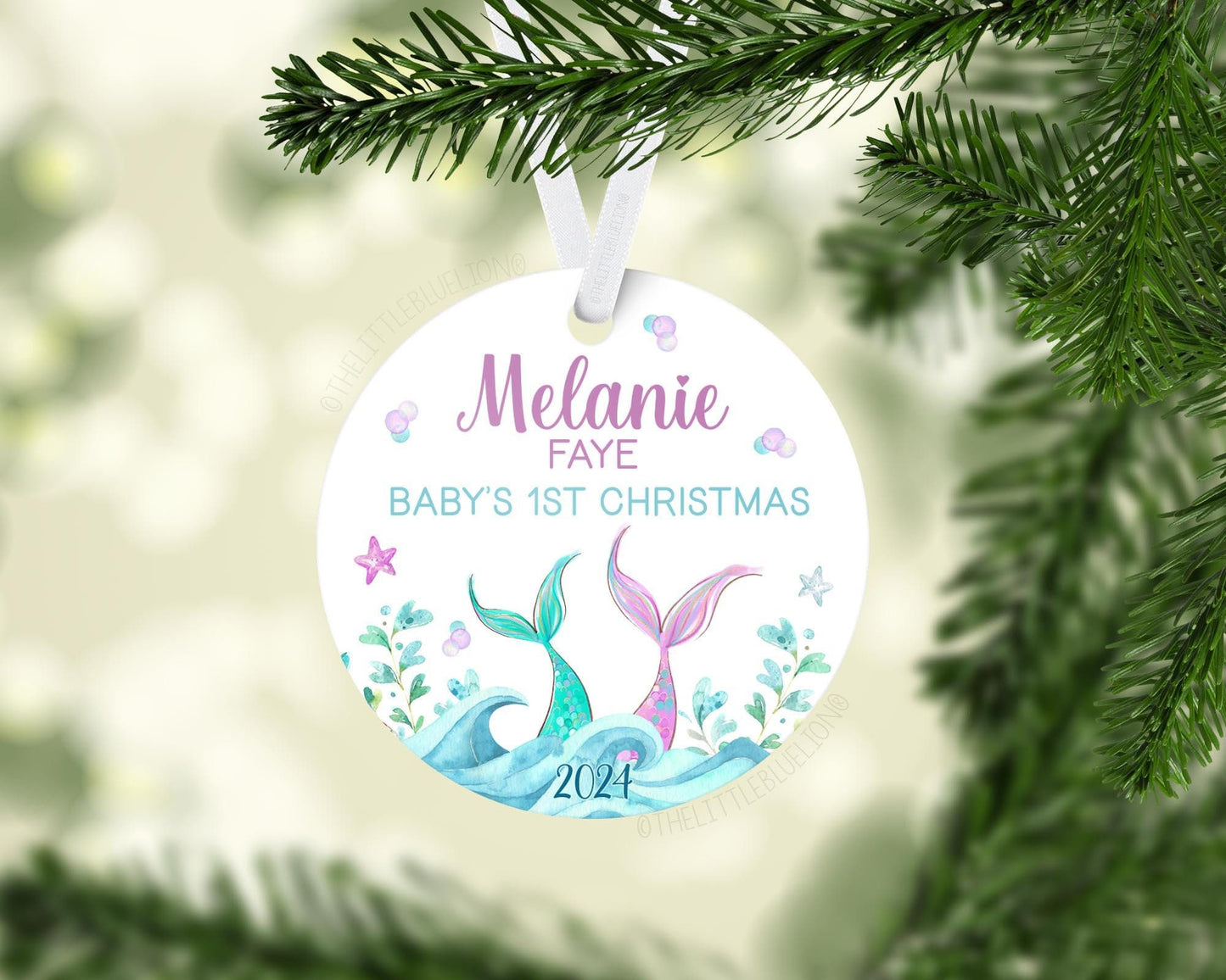 Mermaid Baby 1st Christmas Ornament, O34